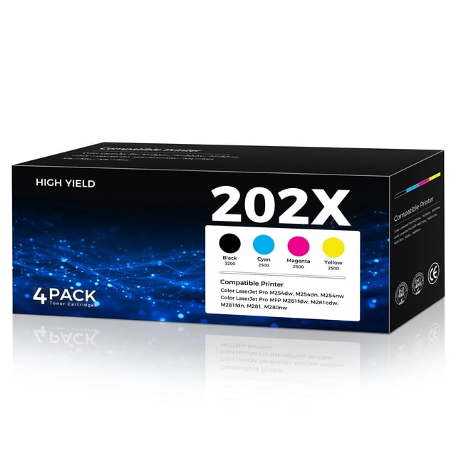 Cartuchos de tóner HUIMAZJIA 202X de alto rendimiento, paquete de 4 unidades para HP