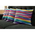 thumbnail image 2 of Ambesonne Colorful Throw Pillow Cover 4 Pack, Vibrant Ribbon Design, 24", Multicolor, 2 of 6