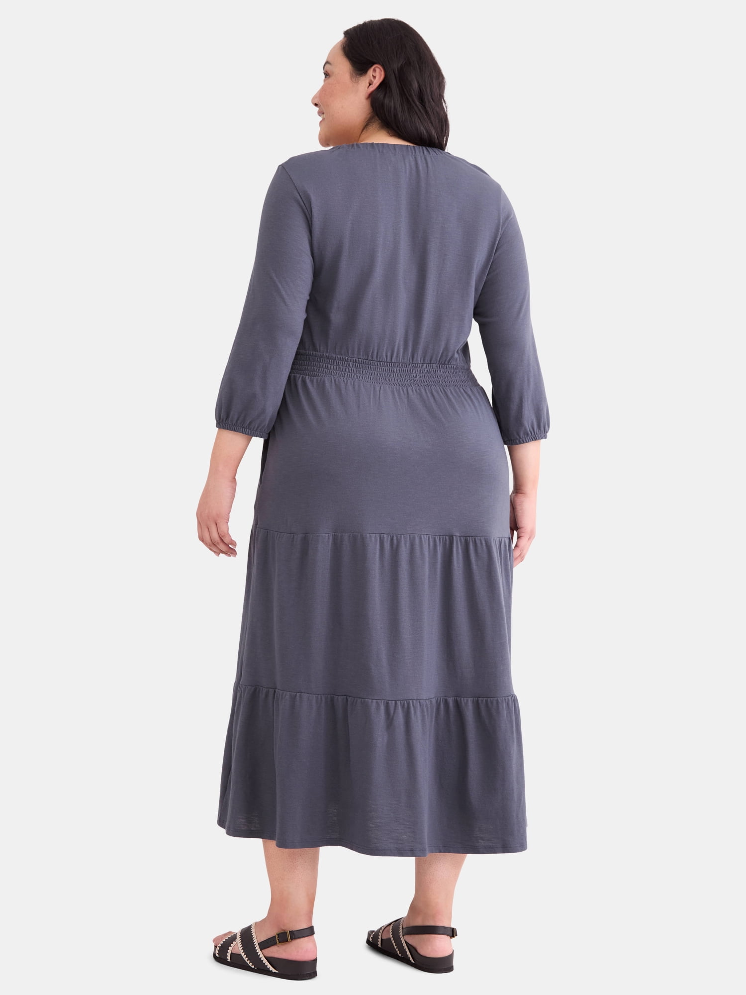 Terra & Sky Women's Plus Size Knit Maxi Dress
