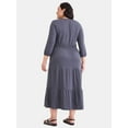 thumbnail image 2 of Terra & Sky Women's Plus Tiered Smocked Knit Maxi Dress, Sizes 0X-4X, 2 of 4