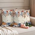 thumbnail image 6 of Outdoor Pillow Covers 16x16 Set of 2, Fall Orange Blue Waterproof Patio Throw Pillow Covers for Couch Sofa Chair, Thanksgiving Floral Botanical Vintage Decorative Pillowcases for Throw Pillows, 6 of 9