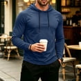 thumbnail image 3 of Dwellite Men's Hooded 50+ Sun T Shirts Long Sleeve Athletic Tops Summer Casual Fishing Shirts Light Blue S, 3 of 8