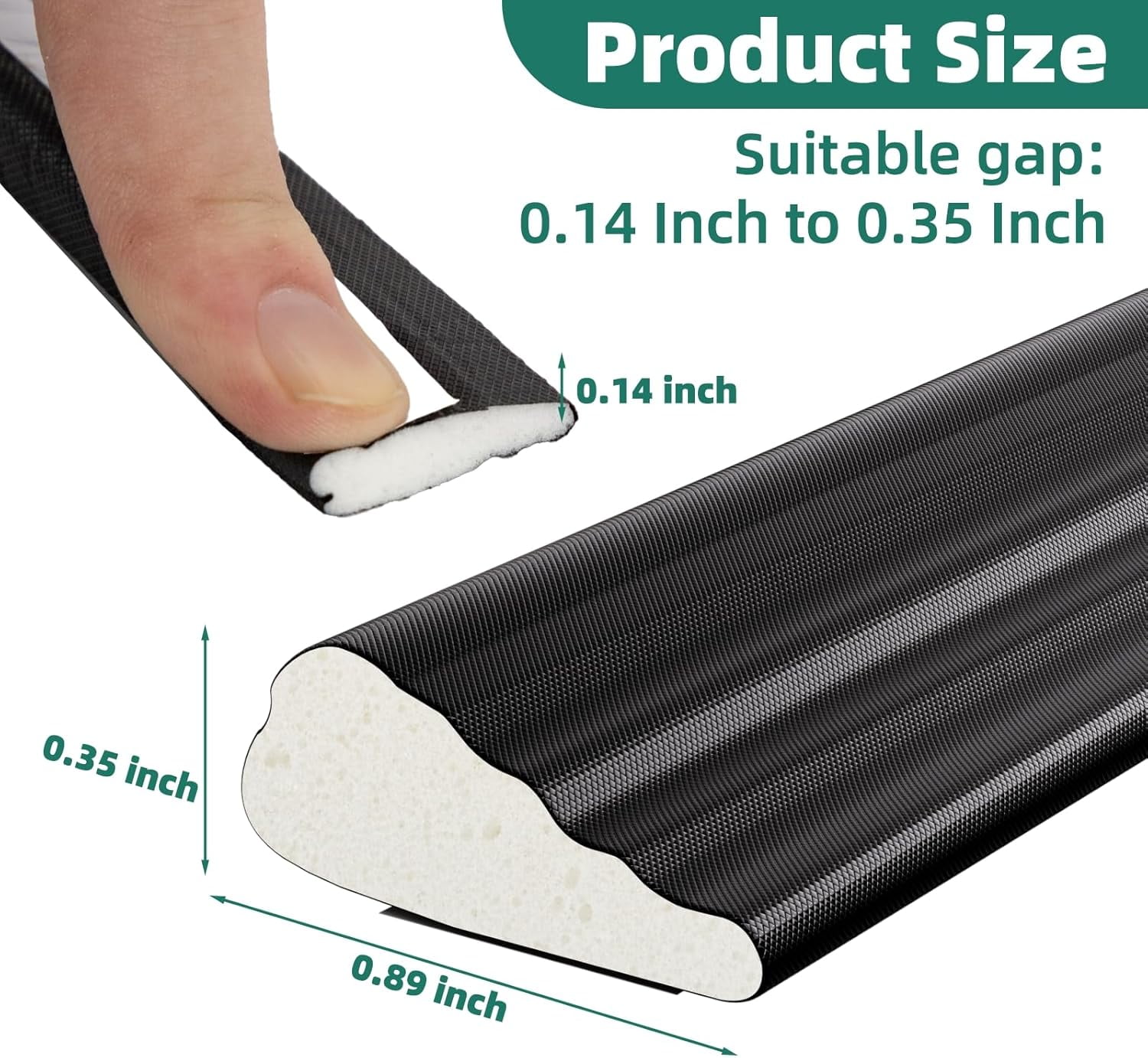 Weather Stripping Door Seal Strip, 49 FT Wedge Window Seal, Winter Insulation Weatherproof Foam Tape, Soundproof Noise Reduction Light Blocker for Exterior Door Frame & Door Gap Filler
