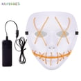 thumbnail image 3 of BadPiggies Halloween Glow Mask LED Light Up Scary Masks The Purge Movie Festival Costume Luminous with Batteries (Orange), 3 of 5