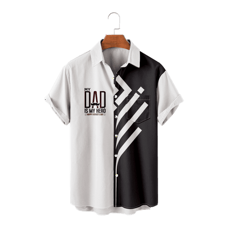 

LANLIN Christmas Gifts For Dad Men s Short-Sleeve Shirt Hawaiian Beach Shirt