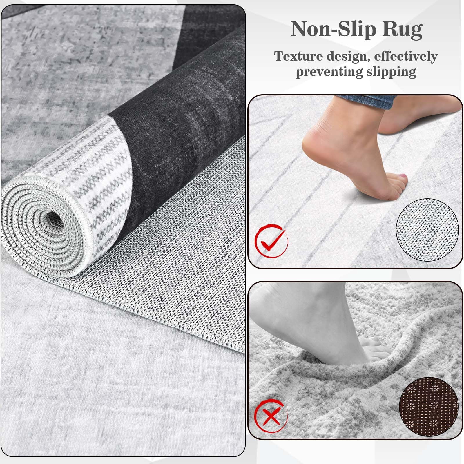 Bleum Cade Area Rugs 2x3,Modern Geometry Non Slip Washable Entryway Rug, Door Mat Outdoor Indoor,Soft Faux Wool Low Pile Welcome Mat for Entrance,Christmas Decorations