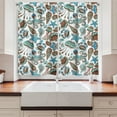 thumbnail image 2 of Ambesonne Medusa Kitchen Curtains, Crabs Octopus Shells Sea, 55"x45", Turquoise Brown, 2 of 3