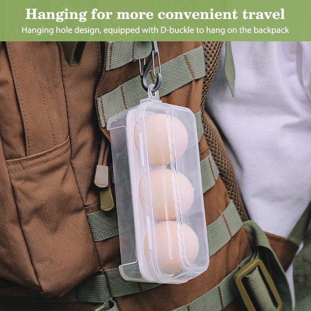 Titular De Huevo Cartón de huevos de rejilla 3/4/8 con tapa Egg Keeper apilable sin BPA para Camping Picnic