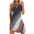 thumbnail image 1 of EQWLJWE Robe Longue pour Femmes Grande Taille Décontractée Imprimée Col en V Manches Courtes Ample Longueur Genou, 1 of 5