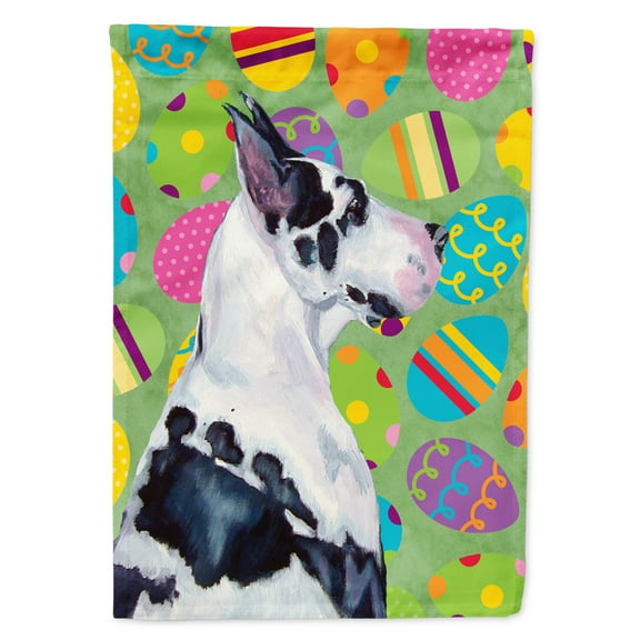 Carolines Treasures LH9416-FLAG-PARENT Great Dane Easter Eggtravaganza Flag  multicolor