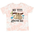 thumbnail image 3 of Inktastic My Titi Loves Me with Sloth and Hearts Boys or Girls Toddler T-Shirt, 3 of 5