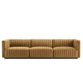 thumbnail image 3 of Modway Conjure Channel Tufted Performance Velvet Sofa in Black Cognac, 3 of 10