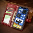 thumbnail image 4 of iPhone 12 Case, iPhone 12 Pro Case, Mantto Wallet with Card Holder Slots Premium PU Leather Magnetic Flip Cover with Kickstand, Shockproof TPU Interior Case For Apple iPhone 12/12 Pro 6.1", Red, 4 of 9