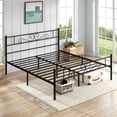 thumbnail image 4 of VECELO Queen Size Bed Frame with Headboard, Metal Platform Bed Frame/Mattress Foundation, No Box Spring Needed, Easy Assembly, Black, 4 of 7