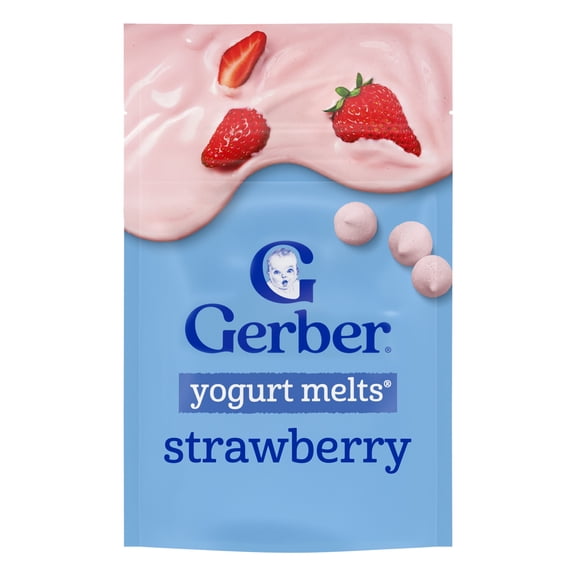 Gerber Stage 3 Baby Food Snacks, Strawberry Yogurt Melts, Baby Led Feeding 1 oz