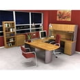 thumbnail image 5 of Executive U-shaped workstation with lateral file and bookcase in Cappuccino Cherry & Slate, 5 of 7