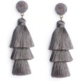 thumbnail image 1 of Colorful Layered Tassel Earrings Bohemian Tiered Tassel Stud Dangle, 1 of 3
