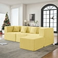 thumbnail image 2 of BEHOST 102.5" Flexible Combination Sectional Sofa, Boneless Cloud Couch  for Small Living Room, Sunshine Yellow, 2 of 9
