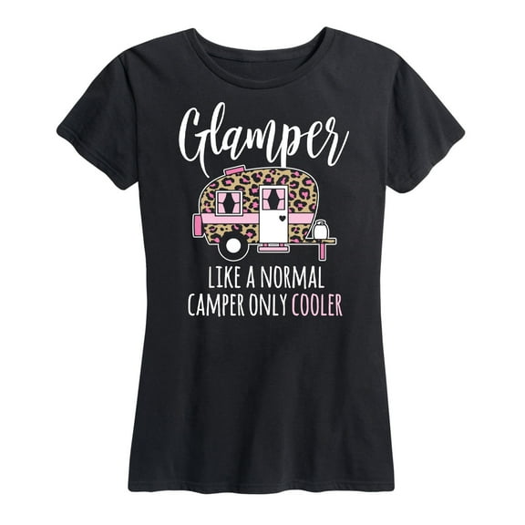 Instant Message - Glamper Like a Normal Camper Cooler - Women's Short Sleeve Graphic T-Shirt