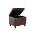 thumbnail image 3 of Wovenbyrd Maywood Large Rectangle Storage Ottoman, Hinged Lid, Dark Brown Leather, 1 Pack, 3 of 10