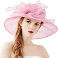 thumbnail image 2 of Women Church Hats Organza Tea Hats,Fascinator Bridal Tea Party Wedding Hat, 2 of 6