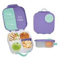 b.box Mini Lunch Box for Kids: Bento Box, Lunch Snack Container Ages 3 , BPA Free (Lilac Pop, 4¼ Cup Capacity)