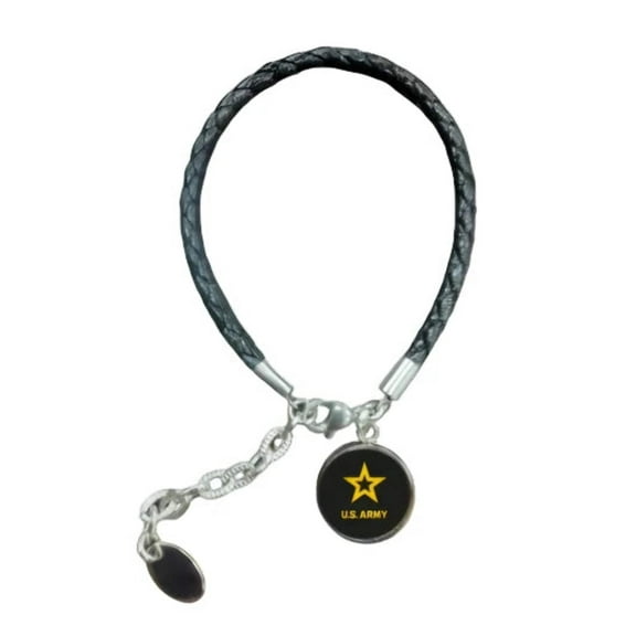 Military Leather Rope Charm Bracelet - Officially Licensed