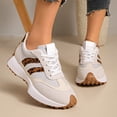 thumbnail image 2 of Rokment Women's Leopard Platform Fashion Sneakers Trendy Casual Color Block Suede Lace up Skateboard Tennis Walking Running Shoes for Woman Grey Size 8.5, 2 of 7