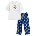thumbnail image 1 of Real Madrid Mens White Short Sleeve Long Leg Pyjama Set, 1 of 7