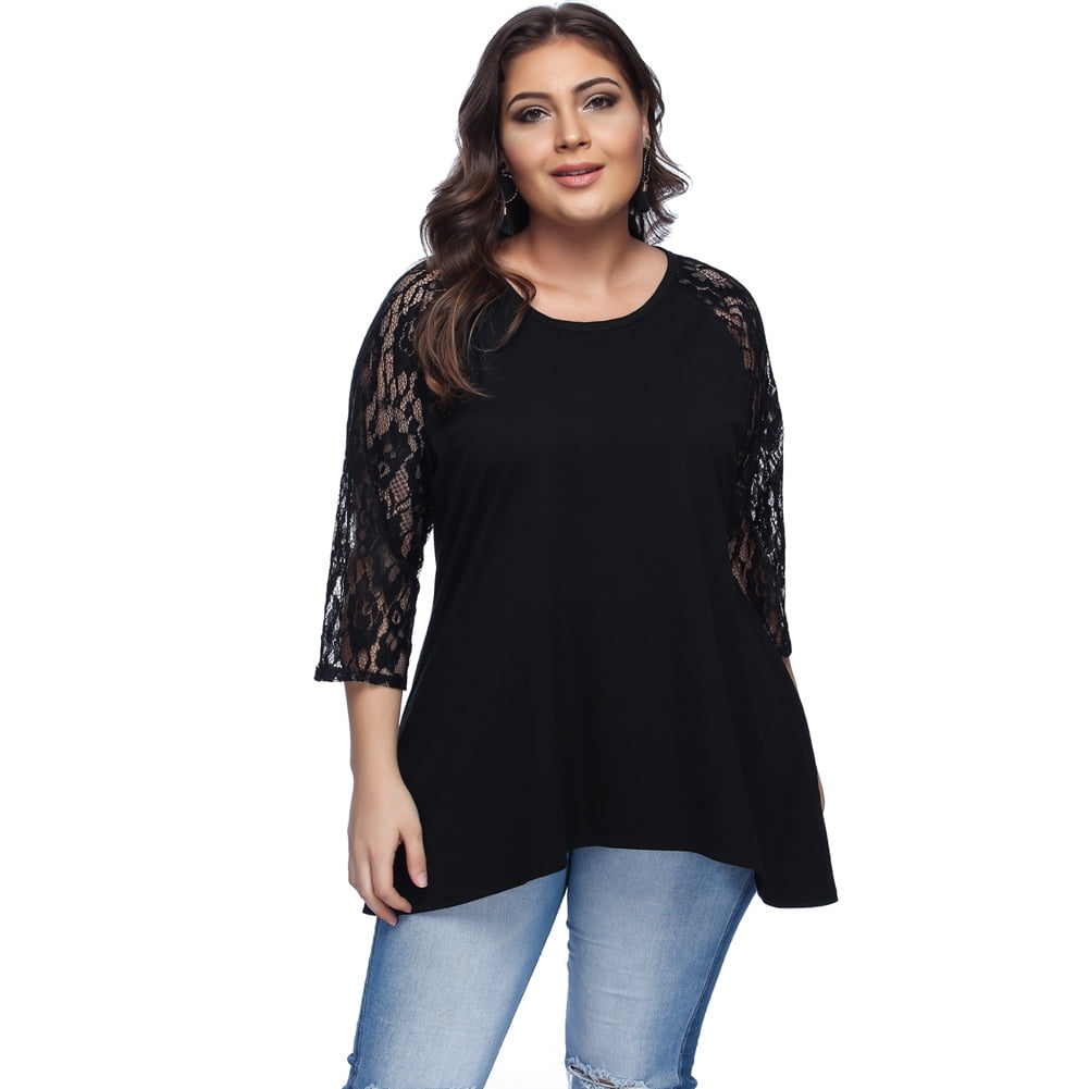 Feelingirl FeelinGirl Women Plus Size Summer Cold Shoulder Tops Wrap