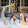 thumbnail image 3 of Nativity Scene Statue 1 Set Decorative with LED Light Fashion Christmas Holy Family Statue Garden Lawn Backyard Party, 3 of 4