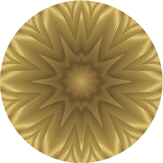 Ahgly Company Indoor Round Patterned Bee Yellow Area Rugs, 6' Round