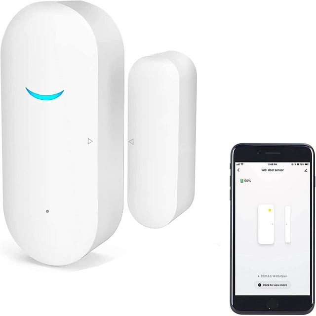 WiFi Door Sensor, Tuya Smart Door Window Sensor,Wireless Window Sensor Real-time Alarm Compatible with Alexa Google Assistant,Home Security Door Open Contact Sensor for Business Burglar Alert (1 Pack)