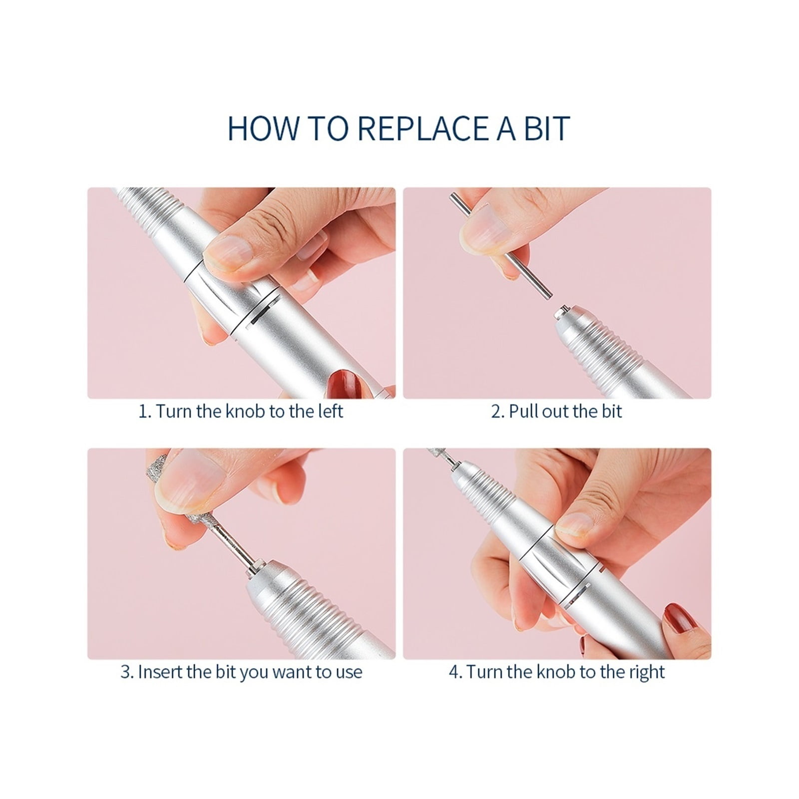 30000RPM Rechargeable Nail Drill Manicure Machine,Professional Nail Gel Polishing Remover Cordless Drill Set Nail Art Low Voice ,Lightweight and Portable