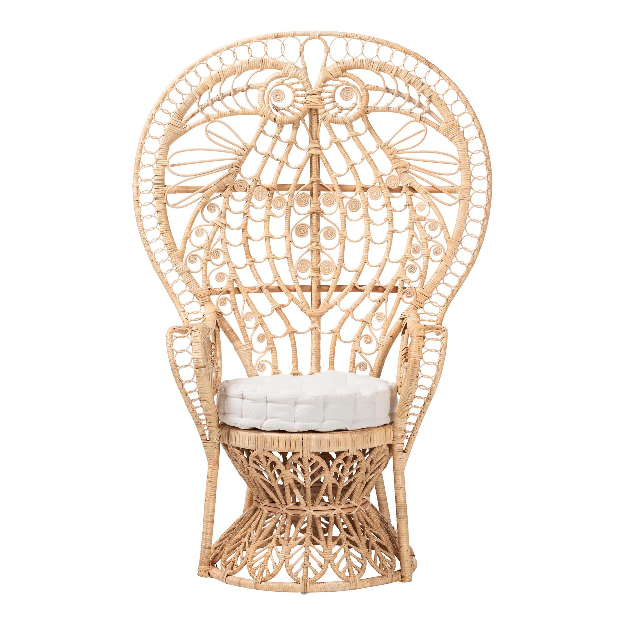 bali & pari Kimiko Boho Peacock Chair, Natural Brown