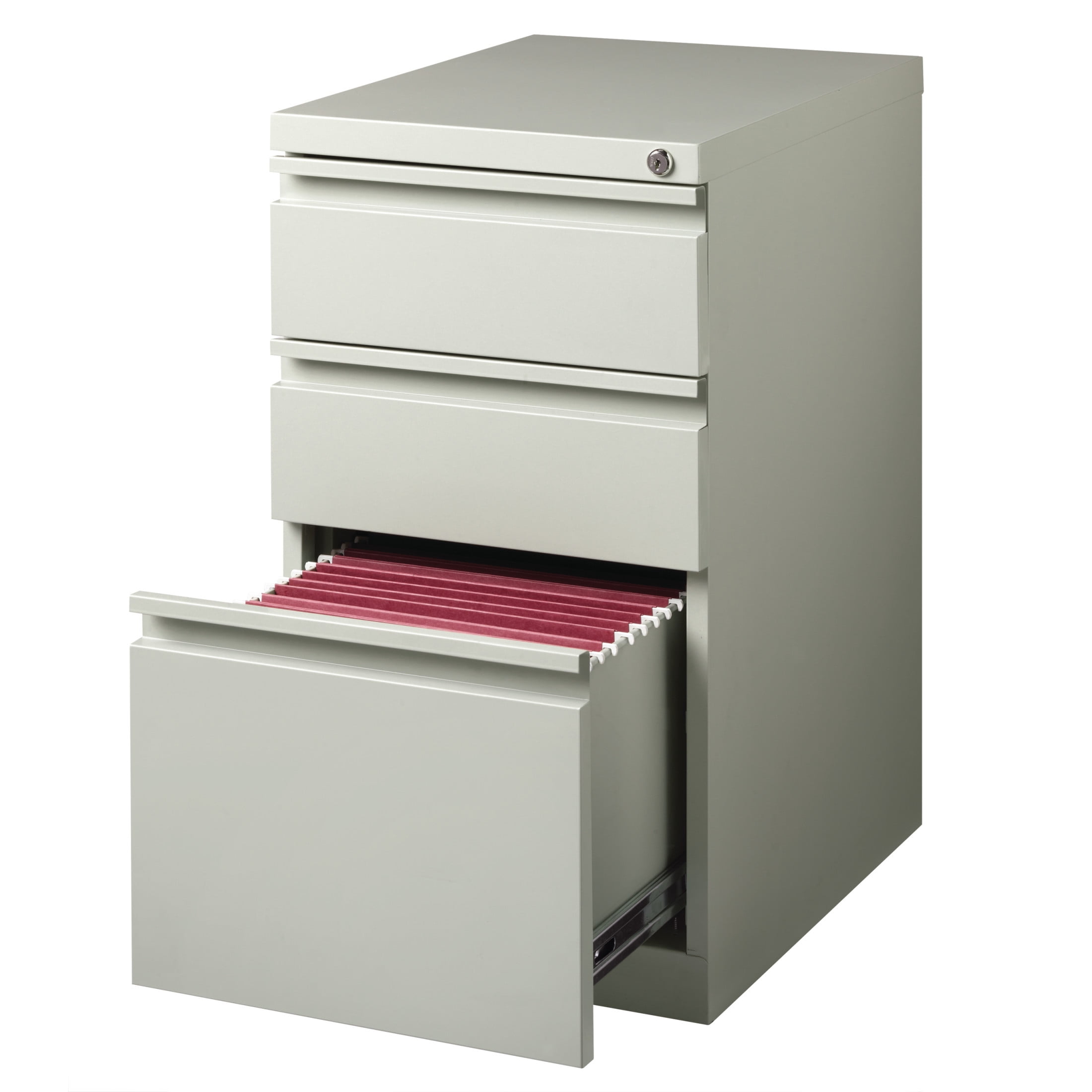 Hirsh Pro 20" Deep Mobile Pedestal File Cabinet 3 Drawer Box-Box-File, Letter Width, Gray