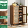 thumbnail image 2 of Lotpreco 7 Tiers Wooden Shoe Cabinet with Doors Shoe Rack Organizer for Entryway Closet, 2 of 9