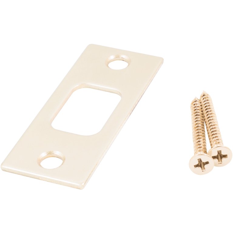 Square Corner Deadbolt Strike Plate, 1