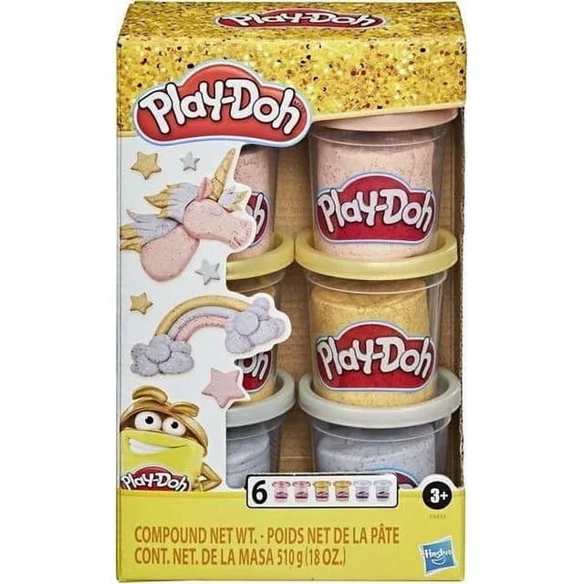 Play Doh Coleccion Metalizada 6 Botes Hasbro Color Dorado