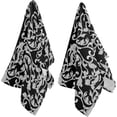 thumbnail image 3 of Dreamtimes Baroque Damask Pattern Soft 2 Piece Fluffy Guest Hand Towels, Multipurpose Decor for Bathroom, Hotel, Gym and Spa (14" x 28"), 3 of 5