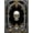 Black Gray Gold, Pattern 4, variant on ODIKA 2'x3' Washable Doormat Skull Goth Skeleton Damask Border Gothic Ornate Filigree Motif for Entryway, Kitchen, Laundry Room, Non-Slip, Low Pile
