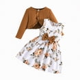 thumbnail image 5 of mgoYE Toddler Girl Clothes 2T 2PCS Little Toddler Girls Dress with Cardigan Floral Dresses Ruffle Shrug Sweaters Spring Full Clothes for 2-8T(Orange,3-4 Years), 5 of 9