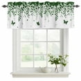 thumbnail image 2 of Green Spring Botanical Valances for Windows, Decorative Rod Pocket Window Valance Curtains, Weeping Eucalyptus Butterfly Short Curtain Drapes for Kitchen/Bathroom/Living Room, 2 Panels, 54" W x 18" L, 2 of 8