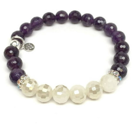 Julieta Jewelry Purple Amethyst Crystal Jen Sterling Silver Stretch Bracelet