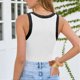 thumbnail image 3 of Mujeres Blusas de Verano sin Mangas Cuello en V Cuello Sólido Camiseta, Poliéster Suave Desgaste Diario Casual, Longitud Regular, 3 of 5