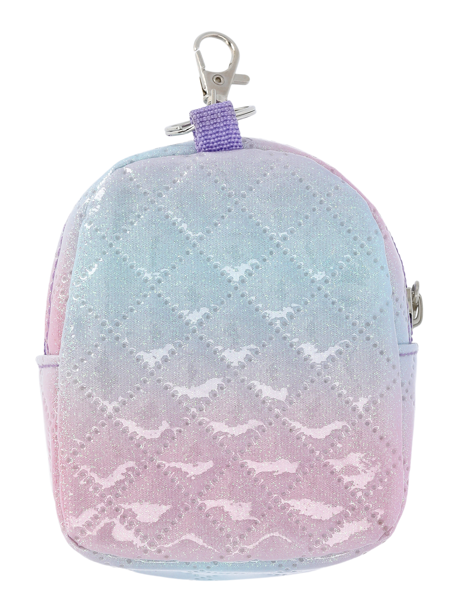 Wonder Nation Micro Backpack Keychain with Beauty Accessories, 5-Piece Set, Purple