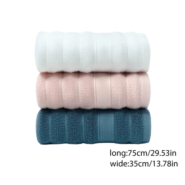 Yhmxh Toallas de algodón de 35 x 76 cm (14 x 30 pulgadas), 3 unidades, para uso doméstico, gruesas y absorbentes, toallas faciales y de mano para adultos (hombres y mujeres).