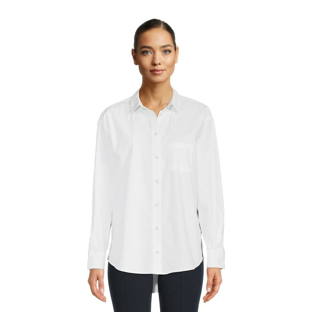 Time and Tru Women's Oversized Button-Down Shirt - Walmart.com