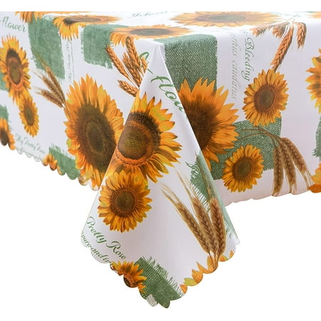 

WISH TREE Rectangle Vinyl Tablecloth Waterproof Plastic Table Cover Stain Resistant Table Cloth