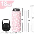 thumbnail image 3 of Halloween Ghosts Insulated Water Bottle 18oz, Stainless Steel Double Lid (Flip Straw & Spout), Leakproof, Cute Spooky Travel Bottle, Gift for Women Teens Girls, 3 of 6